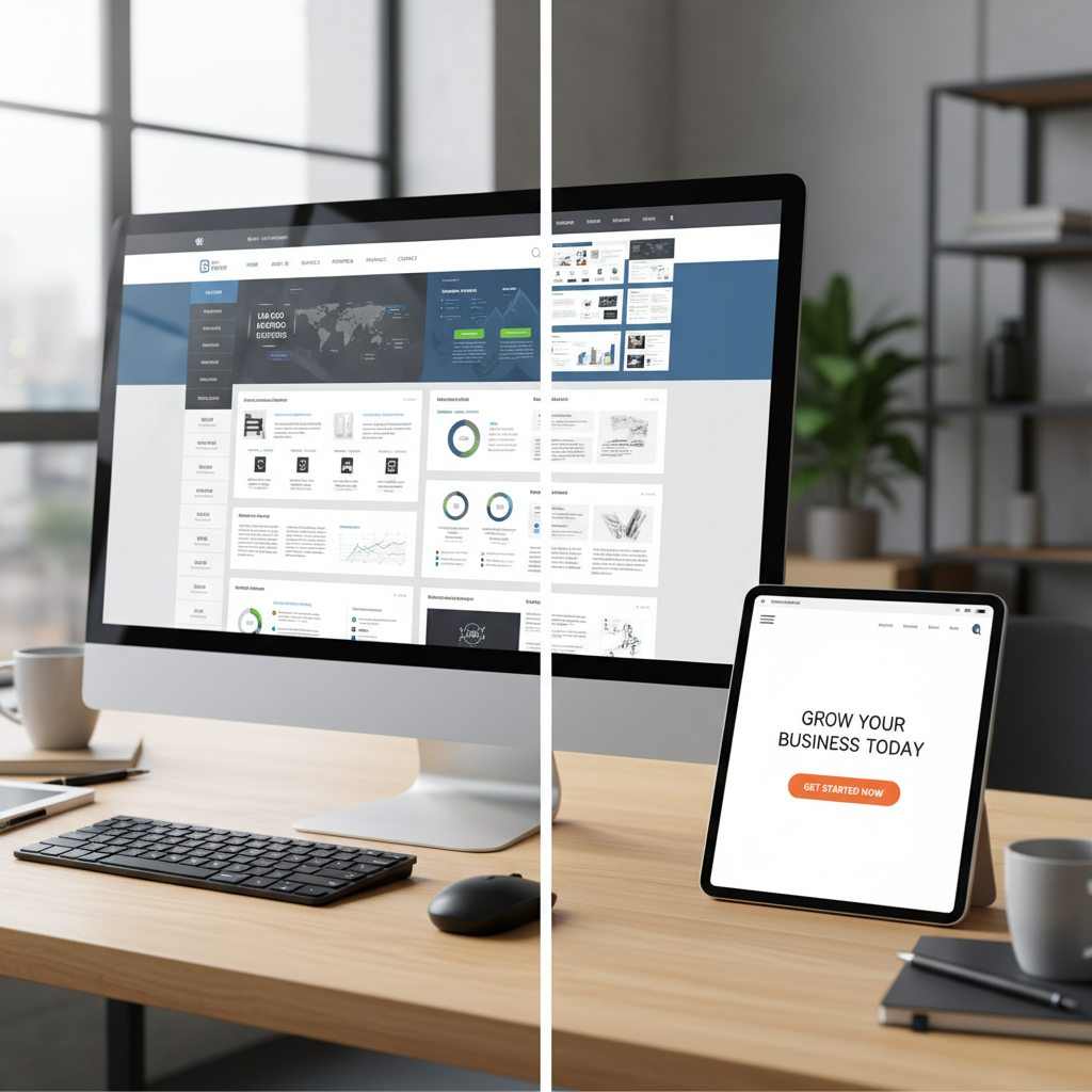 Landing page vs site de prezentare: care e diferența